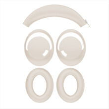 Ohrpolster + Kopfbügel-Set für SonoFlow HC905 HQ51 Headset, Silikon-Schutzhülle, Ohrmuschel-Kopfbügel-Reparaturteil D