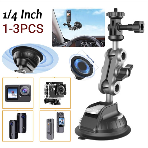 Action Camera Phone Car Mount 1 4 Inch Suction 360 Adjustable for 1