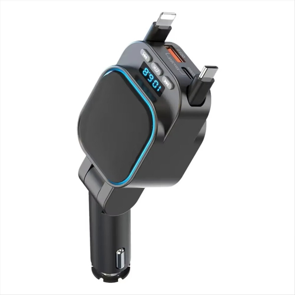 Fm Transmitter Bluetooth 5.3 Car Mp3 Player 96W Pd Type-C+Qc3.0 Fast Charger With 2 Retractable Cables 4852902571876