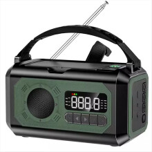 12000mAh Solar Hand Crank Weather Radio AM/FM/NOAA, Emergency SOS Alarm, Reading Lamp for Outdoor Camping Dark Green