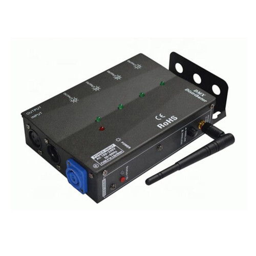 4 Way Wireless Separate DMX512 Splitter Distributor DMX512/1990 Signal Data 1 Input Output Side Installed EU PLUG 1
