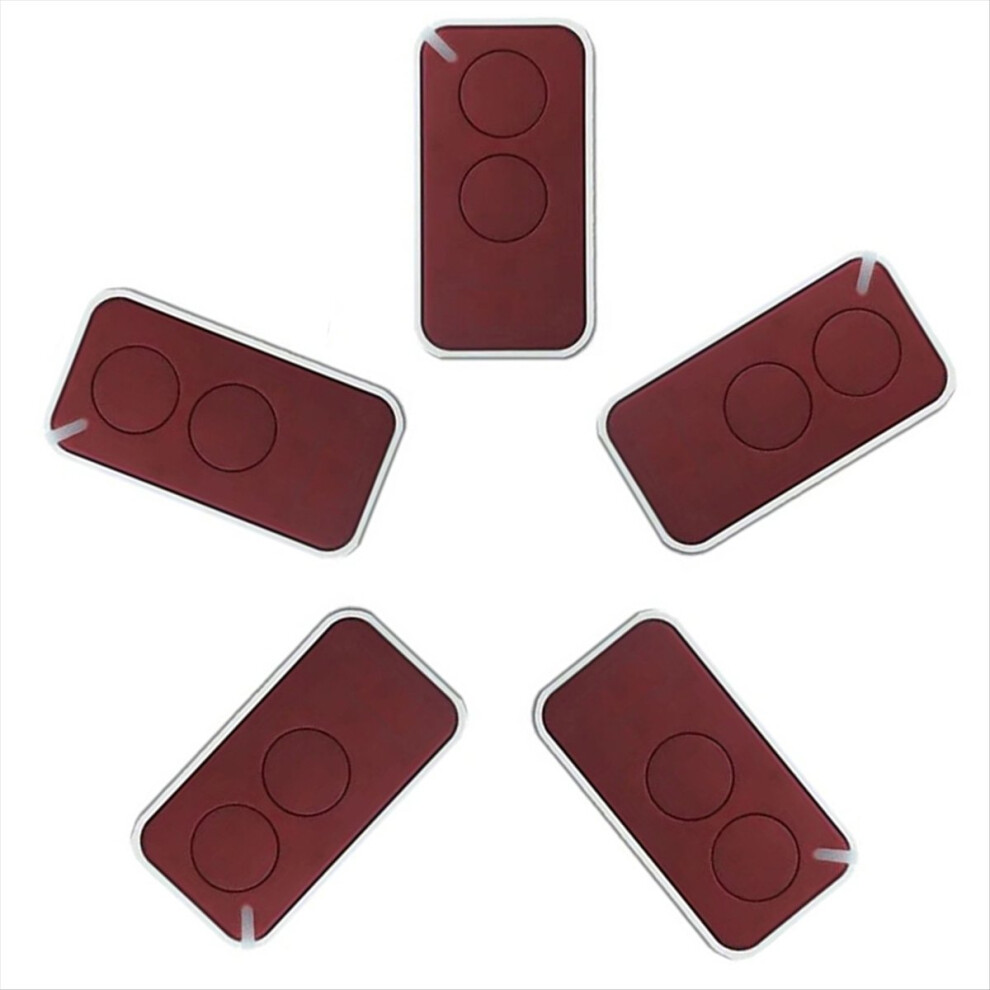 5Pcs For Nice Universal Garage Remote Control 433.92Mhz 2-Channel Rolling Code Reddish Brown 4852902596855
