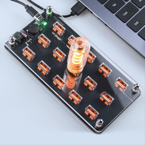 15 Port Transparent Design Micro-USB Atmosphere Night Light Power Supply Base 1