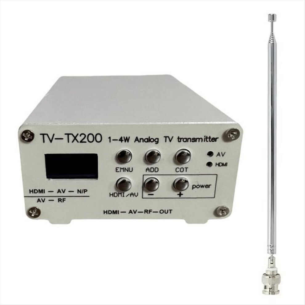 Tv-Tx200 Analog Tv Transmitter Vhf/Uhf Support Hd/Av Signal Input With Telescopic Antenna 4852902500111