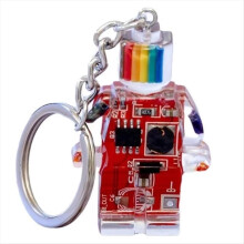 Fast Reach Electronic Robot Keychain Handmade Jewelry Key Rings for Phone Stylish Red