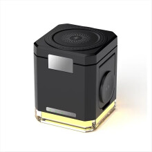 4-in-1 Magnetischer kabelloser Ladeständer, faltbarer Würfel, Schnellladestation, Schwarz