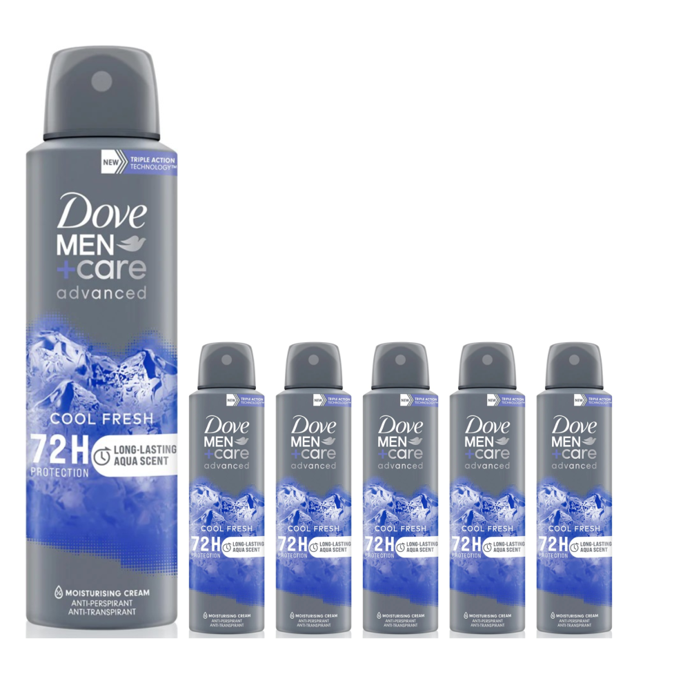 Dove Men's 6 X 150Ml Cool Fresh Deodorant Body Spray