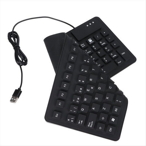 108 Keys Spanish Keyboard Portable Silicone Foldable Quiet Waterproof Dustproof for Office Laptops Computers