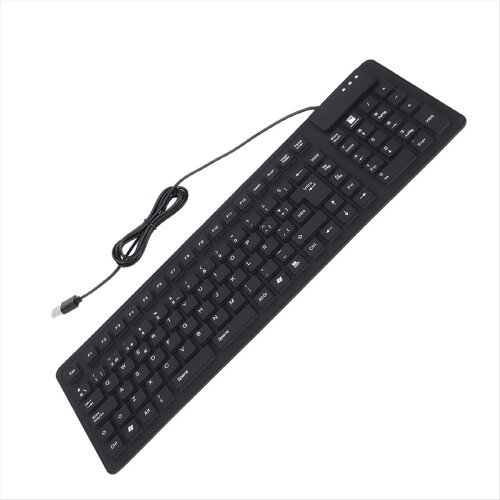 108 Keys Spanish Keyboard Portable Silicone Foldable Quiet Waterproof Dustproof for Office Laptops Computers 2