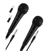 2 Pack Wired Microphone for Singing Dynamic Cardioid Mics with 1/4inch to 3.5mm Adapter PA Systems, Public Speaking
