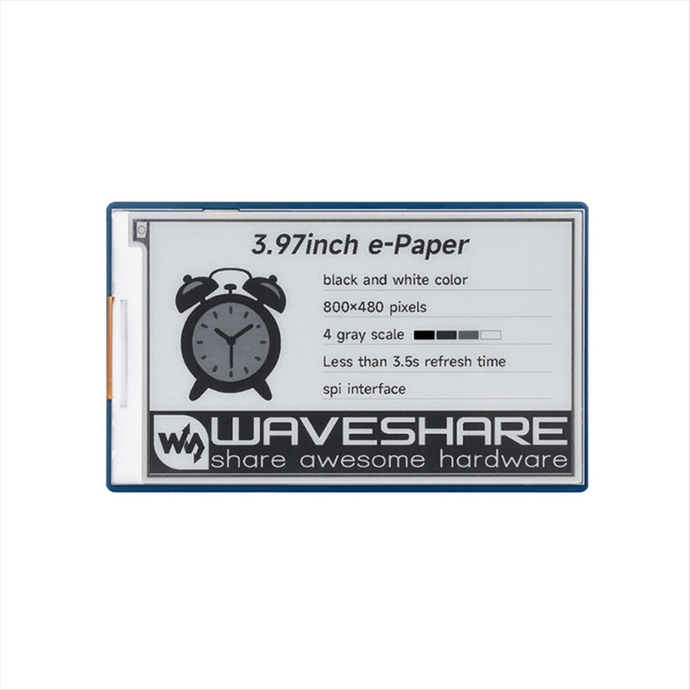 3.97Inch E-Paper Display Hat 800X480 Black/White Spi Interface Low Power For / Nano//Stm3 A 4852710030176