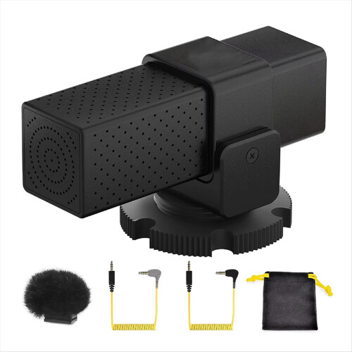 Mini Mic for // Camera Microphone with Stable Shock Mount Podcast Vlog