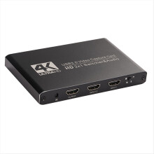 2x1 Dual Screen Cutting Video Capture Card - Kompatibel mit 2-Kanal-zu-USB-3.0-Switcher-Audio, OBS Game Grabber Streaming