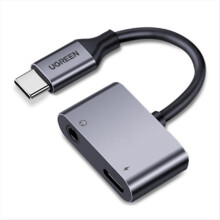 USB-C-auf-AUX-Kabeladapter, 3,5-mm-Kopfhörer-Konverterchip, PD-QC-Ladefunktion