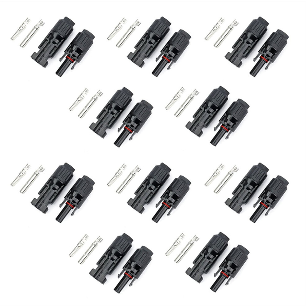 10Pcs Dc Solar Connectors Kit 1500V 30A Ip67 Waterproof Pv/ Panel Cable For 2.5/4/6Mm2 Cables 4852710001886