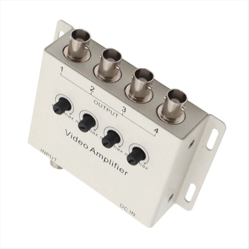 Video Amplifier 4 Channel Splitter with Adjustment for CVBS Composite on-Board Screen EU PLUG 1
