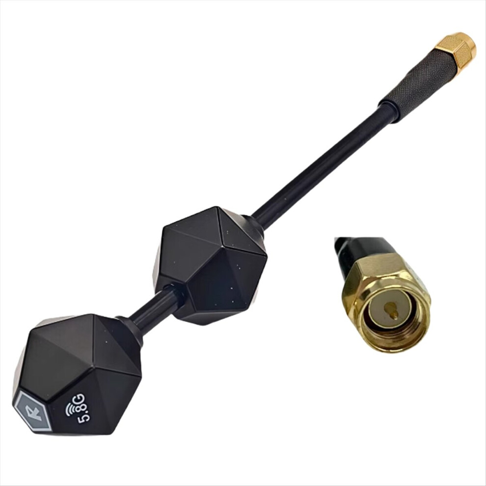 New 5.8G Dual Antenna 5500-5950Mhz High Gain 6Dbi Sma Rhcp For Rc Fpv Quadcopter Drone Freestyle Accessories Black 4852710045880
