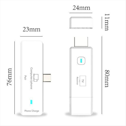 Wireless -Compatible Transmitter 1080p HD Video 5G Remote Screen Projector Type-C Mini Portable 1