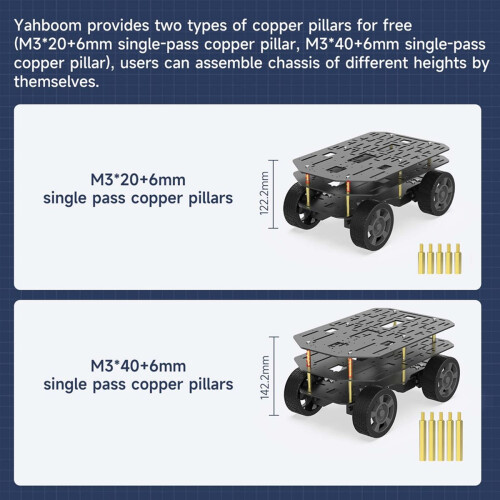 Smart Robot Car Bracket Aluminum Alloy Frame 2mm Wheeled Chassis High-Strength Upper Plate Support Multi-Layer Stacking 2
