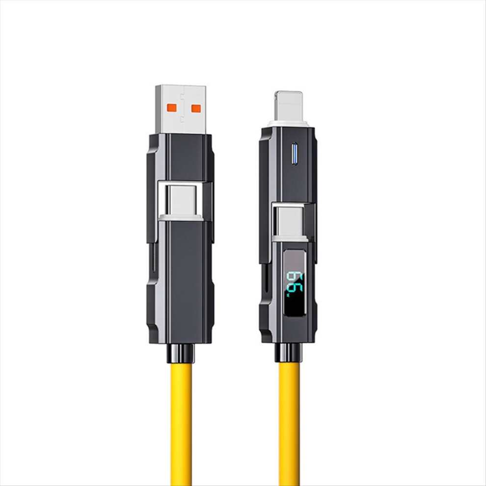 Exogio 4 In 1 Silicone Data Cable 66W Pd Usb Fast Charging Led Digital Display Cord For Phone