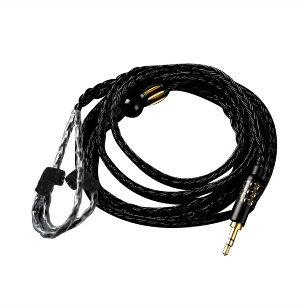 16-Strand Earphone -Plated Wire 3.5Mm Cable Is Suitable For Zs3 Zs4 Zsn Zst Asx Zs10 Zex As16 Edxpro Black/Silver 4852710041585