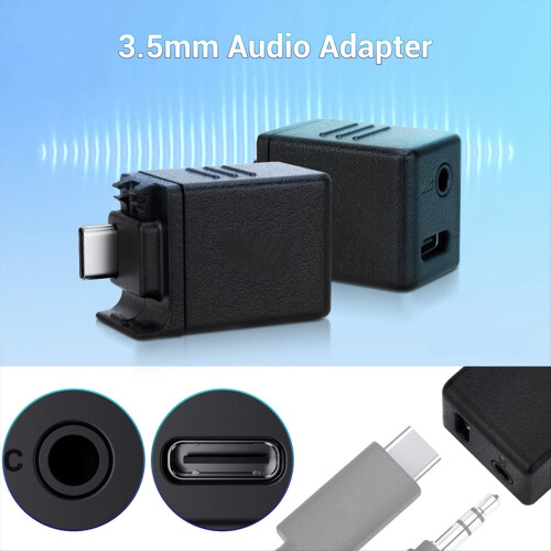For Action 3.5mm Audio Adapter Compatibility 5 Pro /4 with Type-C Supports Microphone 1