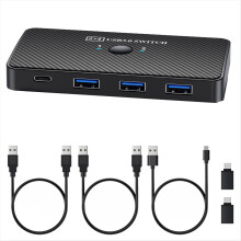 SA06 USB3.0 Splitter 2 Computers Shared Adapter Printer in 4 Out HUB Switch