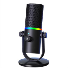 RGB Lighting Live Stage Recording Podcast Studio Microfone Vocal Noise Reduction Mic with One Key Mute Type-C Microphone