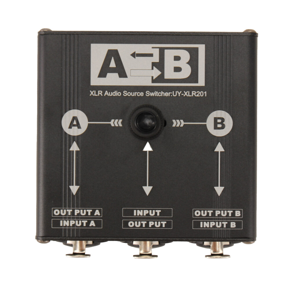 Audio Source Switcher Manual 2 In 1 Out/1 Out 6.35/6.5 Xlr For Microphone Sound Card Mixer 4852710043183