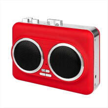 USB Cassette Player Music Tape to MP3 Converter Plug and Play Convertor with Dual Speaker Red