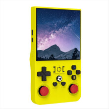 R36MAX Retro-Spielkonsole, 128 GB, 4-Zoll-IPS-Bildschirm, tragbarer Handheld-Videoplayer, vorinstallierte Spiele, Gelb
