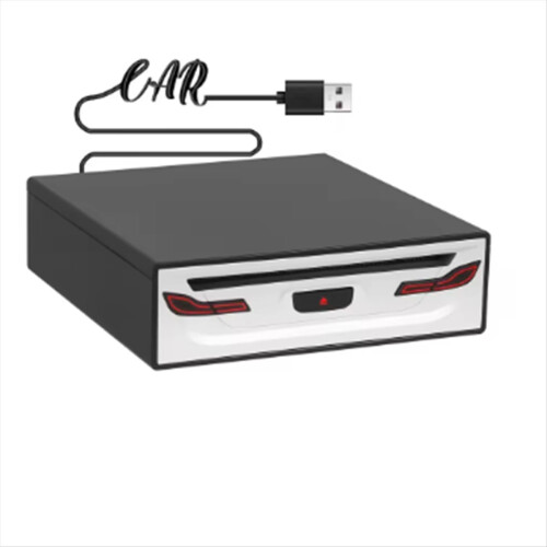 Externer USB-CD-Player für Auto, tragbar, Anschluss per Kabel, kein Laptop, Fernseher oder Computer erforderlich