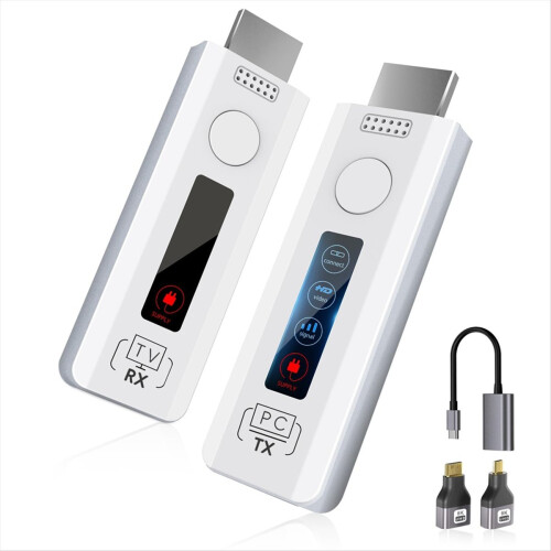 Wireless -Compatible Transmitter and Receiver: Plug & Play Portable Extender Kit Support 2.4/5G, 4K Decode