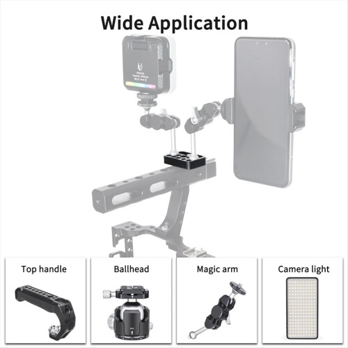 2PCS Multi-Functional Cheese Plate with 1/4" & 3/8" Threads,Porous Connection Quick Installation Board for Camera Cage 2