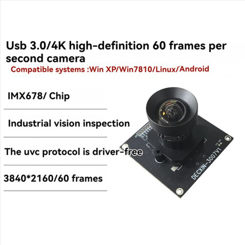 4K HD 8MP USB Camera Module 30-Frame IMX678 for Industrial Computer Android Device Drive-Free 118 Degrees 2