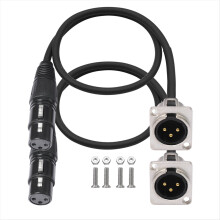 2er-Pack XLR-Durchgangskabel, Stagebox 3-poliger D-Sub-Stecker (Buchse auf Stecker) für Patchpanel, Boden