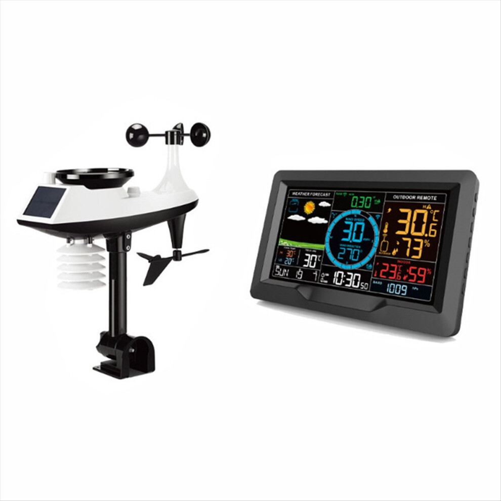 Wifi Weather Station Color Display Digital Thermometer Humidity Wind Speed Rainfall Air Forecast Clock 4852710072480