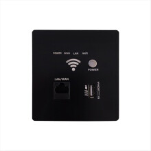 AP300Mbps USB-Steckdose, Wandeinbau-WLAN-Router-Ladegerät, WLAN-Ladepanel, Schwarz