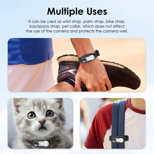 Wristband for GO 3 / 3S Camera Silicone Case Bicycle Strap Extension Mount White 2
