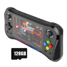 X8M Retro-Videospielkonsole für Handhelds, 128 GB Speicher, über 25.000 Spiele, 4,5-Zoll-IPS-Bildschirm, unterstützt mehrere Emulatoren, Schwarz