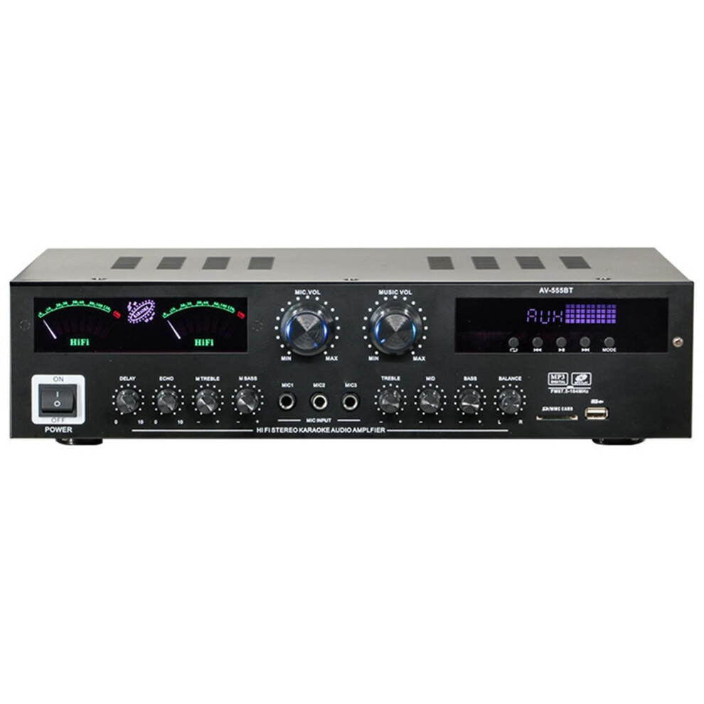 Av-555Bt Dynamic Screen Sound Amplifier Hifi Stereo Digital Bluetooth5.0 Amplify For Home Car Karaoke Theater 300W Eu 4851971807626