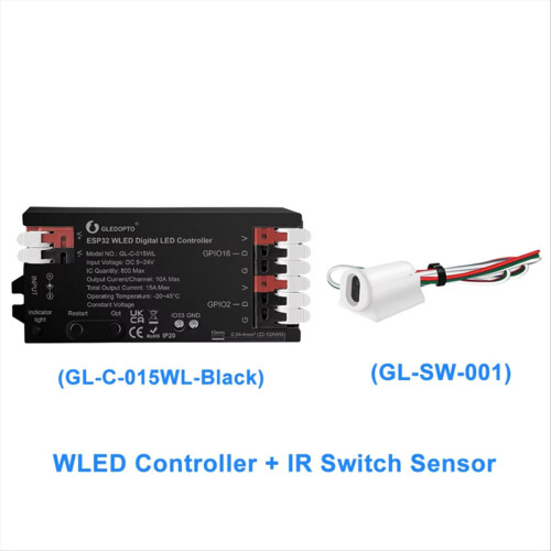 ESP32 WLED LED Controller Strip Light Dynamic Lighting IR Switch Sensor Gesture-Aware Trigger WS2811 SK6812 B 1