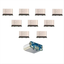 10 Stück USB-Stecker Typ C Buchse 5-polig SMD SMT Typ-C Buchse Ladeanschluss für Leiterplattenlöten DIY-Reparaturadapter