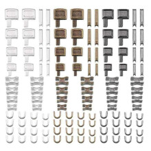 (120 pieces set) Zips Repair Set Insertion Pin Zippers Bottom Zippers Stopper Metal Zippers Head Sliders Retainer For Clothing Repair