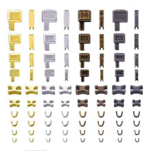 (Set of 80 pieces) Zips Repair Set Insertion Pin Zippers Bottom Zippers Stopper Metal Zippers Head Sliders Retainer For Clothing Repair