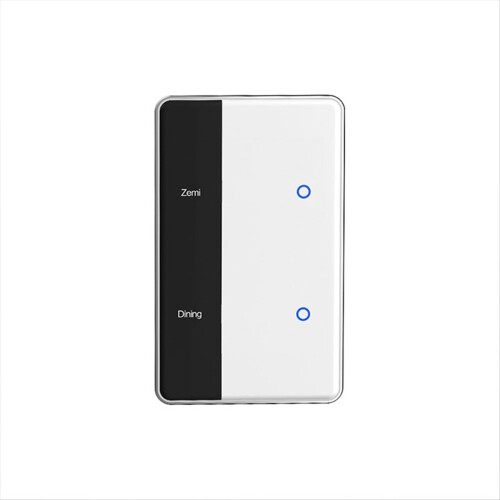 Matter WIFI DIY Name Switch 2 Gang Smart Touchscreen US Type Work with Tuya Home Voice Control