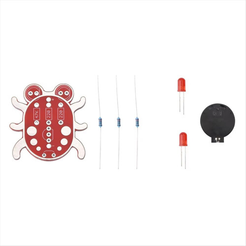 Electronic Diy Kit Weevil Eye Beginner Learn to Solder Fun Handmade Gift Fit for Student Experiment Red