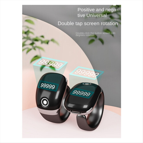 S7pro Electronic Finger Counter with OLED Display 0-99999 Ring Type C Bluetooth APP Control Rose 1