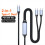 2 in 1 PD 100W USB Type C Cable Fast Charging Charger for 17 Power Splitter 2
