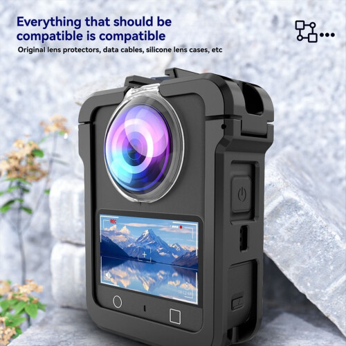 For 360 Cage Protective Frame Action Camera Mounting Shell with Cold Shoe 1/4inch Threads Expansion 2